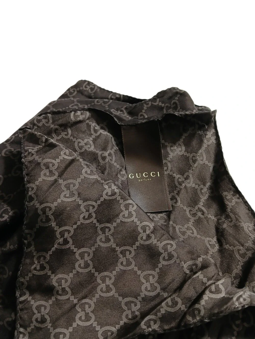 Gucci Parfum GG Monogram Silk Brown Scarf